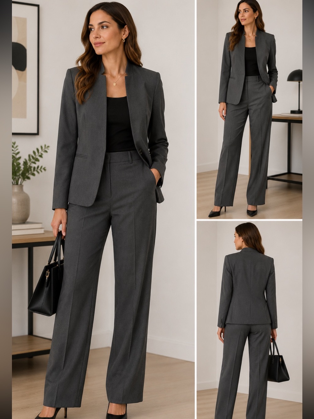 Barlll gray pants suit size large/8 office , career, minimalist